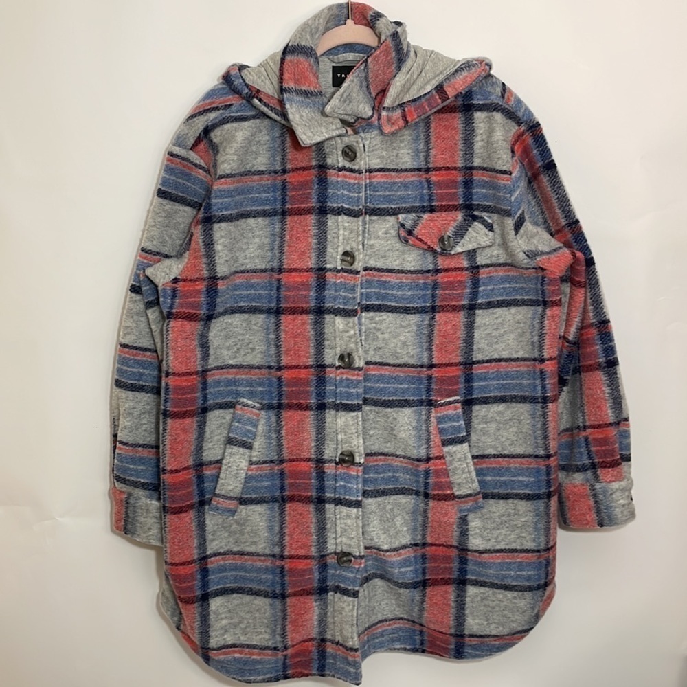TRIBAL XL PLAID JACKET WITH REMOVABLE HOOD - Picture 13 of 14